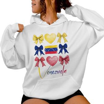 Venezuela Hispanic Heritage Month Bow Venezuelan Flag Girls Women Hoodie - Thegiftio UK
