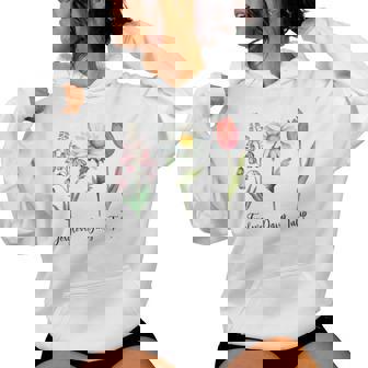 Vintage Floral Plant Foxglove Daisy Tulip Flowers Mom Women Women Hoodie - Monsterry