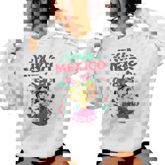 Viva Mexico Cute Mexican Girl Doll Mexican Independence Day Women Hoodie - Monsterry