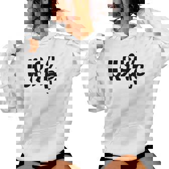 【Wife】妻 嫁 奥さん シンプル おしゃれ 英語 英文字 夫婦お揃い 結婚祝い カップル ペアルック おもしろ ペア レディースパーカー - Kawaiitshirt