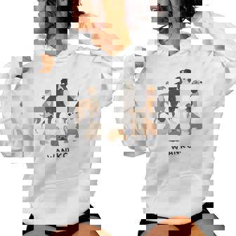 いぬ わんこ 大集合 イラスト おしゃれ シンプル かわいい 手書き 犬飼い 犬好き 女性 男性 犬柄 レディースパーカー - Kawaiitshirt