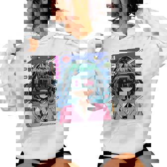 かわいいアニメの女の子 長袖tシャツ レディースパーカー - Kawaiitshirt