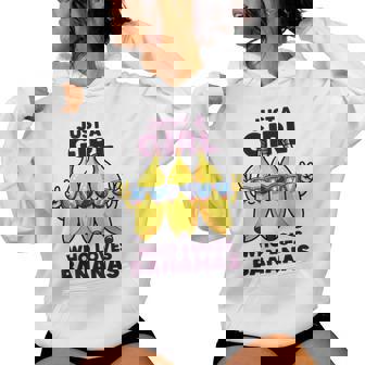 バナナ好きな女の子だけフルーツファニーイエローバナナ好き レディースパーカー - Kawaiitshirt