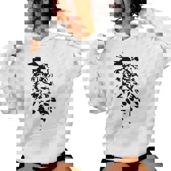 フクロウ -ブラックホワイト-クールな女性男性子供動物 Owl レディースパーカー - Kawaiitshirt