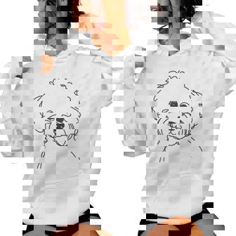 ラインアート Dad Mom Dog ビションフリーゼ レディースパーカー - Kawaiitshirt