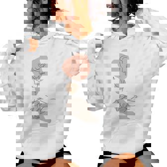 抽象的でミニマリストなラインアート、花柄。 レディースパーカー - Kawaiitshirt