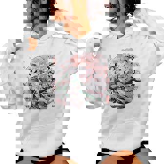 日本 浮世絵 京都 祇園甲部 五花街 桜 舞妓 着物 バックプリント レディースパーカー - Kawaiitshirt