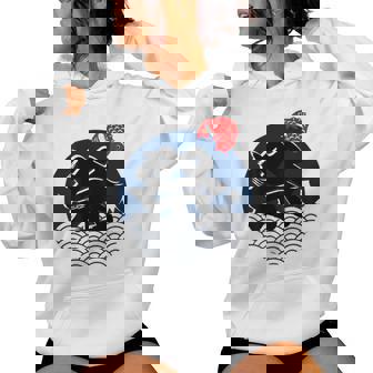 祭 まつり お祭り 海 富士山 鯛 夏祭り 秋祭り 花火大会 納涼まつり カジュアル はっぴのようなおもしろワッショイ レディースパーカー - Kawaiitshirt