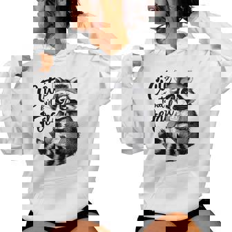 野生の女の子の夏の面白いミームかわいいけど野生のアライグマ休暇 レディースパーカー - Kawaiitshirt