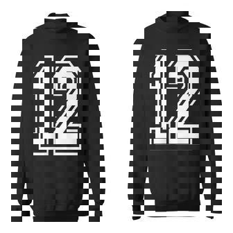 12番の前面と背面にホワイトのプリント。 スウェットシャツ - Kawaiitshirt