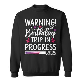2025 Matching Birthday Vacay -Adults Black Small Modern V-Neck Short Sleeve Sweatshirt - Thegiftio UK
