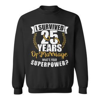 25 Años De Matrimoniouperpoder 25 Aniversario De Boda Camisa de entrenamiento - Regaloses