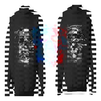 4 Juillet Bouledogue Américain Drapeau Américain Mignon Bouledogue Américain Sweater e - Cadeauxyz