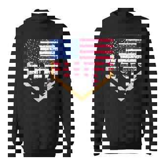 4Th Of July Baseball Drip Ice Cream Patriotic American Flag Sweatshirt - Thegiftio