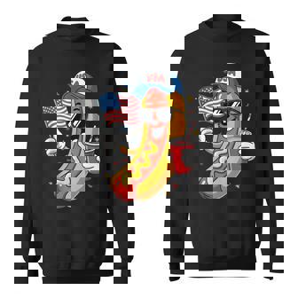 4Th Of July Hotdog Fourth Of July Patriotic Usa Flag Sweatshirt - Monsterry