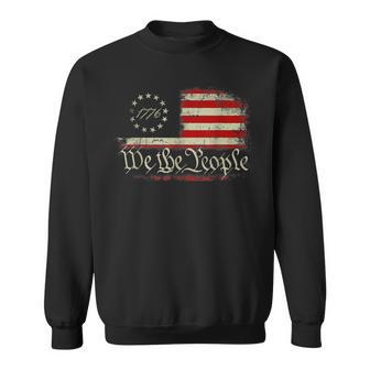 4Th Of July We The People American 1776 Old American Flag Sweatshirt - Thegiftio UK