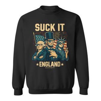 4Th Of July Suck It England Washington America Patriotic Sweatshirt - Thegiftio UK