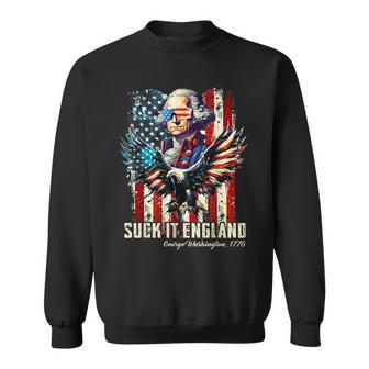 4Th Of July Suck It England Washington American Bald Eagle Sweatshirt - Thegiftio UK