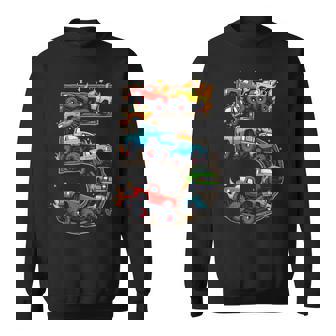 5 Year Old Monster Truck Boy Toddler 5Th Birthday Party Sweatshirt | Seseable CA