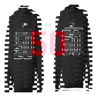 50 ナンバー カレッジスタイル ヴィンテージ 赤 白 イタリア国旗 スウェットシャツ - Kawaiitshirt