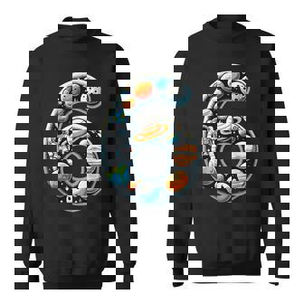 6 Años De Edad Astronauta Del Espacio Exterior 6º Cumpleaños Niño Niña Niños Camisa de entrenamiento - Regaloses