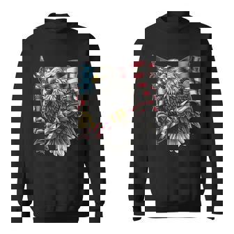 7 月 4 日アメリカ国旗白頭鷲グラフィック アート デザイン スウェットシャツ - Kawaiitshirt