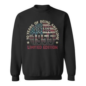 70Th Birthday Vintage Born 1955 Turning 70 Year Old Sweatshirt - Thegiftio UK