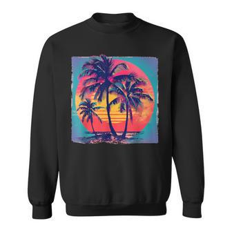 80S Palm Trees Estilo Retro Años 80 Playa Palmeraserano Camisa de entrenamiento - Regaloses
