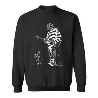 90S Grunge Legend Sketch Alternative Rock Guitarist Vocalist Sweatshirt - Monsterry