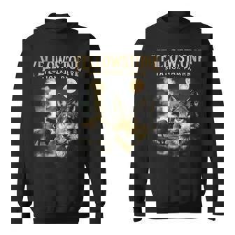 90S Yellowstone National Park Wolf And Bison Vintage Sweatshirt | Seseable CA