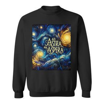 Ad Astra Per Aspera Exploración Espacialan Gogh Noche Estrellada Camisa de entrenamiento - Regaloses