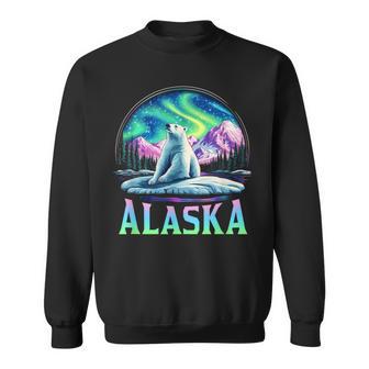 Alaska Northern Lights Aurora Viewing Bear Vacation Trip Sweatshirt - Thegiftio UK