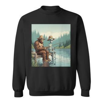 Alien Bigfoot Fishing Sasquatch Fishing Fisherman Boys Sweatshirt - Thegiftio UK