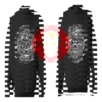 Always Tired Never Broke Skull On Back Sweatshirt - Monsterry