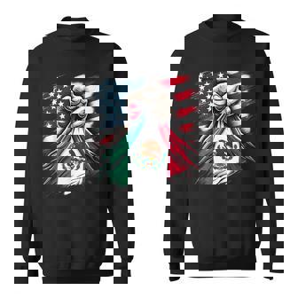America Mexico Flag Vintage Mexican Roots American Sweatshirt - Monsterry
