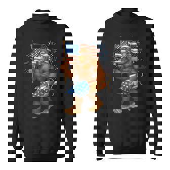 American Flag Bigfoot Fireworks 4Th Of July Sasquatch Us Sweatshirt - Thegiftio UK