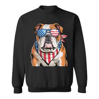 American Flag Patriotic Bulldog 4Th Of July 2025 Usa Men Sweatshirt - Thegiftio UK