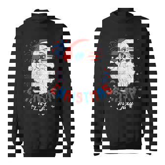 American Flag Sunglasses Christmas In July Santa Beach Mens Sweatshirt - Thegiftio UK
