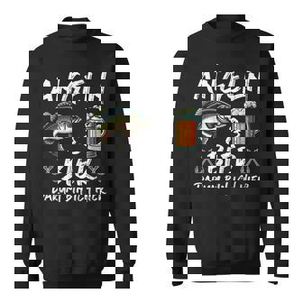 Angeln & Bier Darum Bin Ich Hier Angler Fischerverein Sweatshirt - Seseable