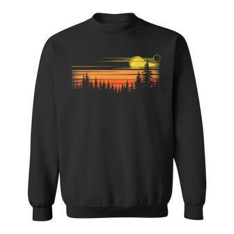 Arte Naturaleza Retro Bosque Atardecer Camisa de entrenamiento - Regaloses