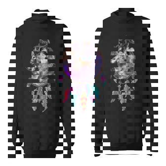 Attrape-Rêves Plumes Colorées Loups Galactiques Sweater e - Cadeauxyz