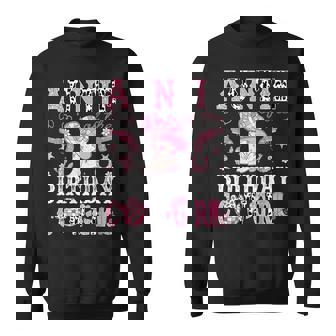 Auntie Of The Birthday Cow-Girl Pink Disco Rodeo Western Sweatshirt - Thegiftio