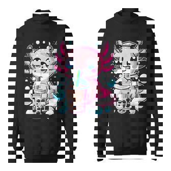 Axolotls Bubble Boba Tea Anime Cute Kawaii Axolotl Sweatshirt - Thegiftio