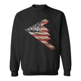 B-2 Bomber Stealth Aircraft Schematic American Flag B2 Sweatshirt - Thegiftio UK