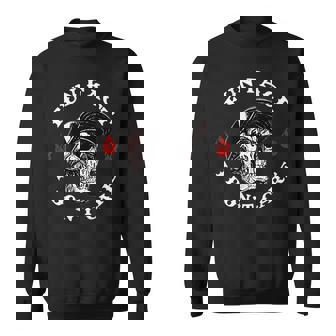 On Back Fun Fact I Don't Care Skeleton Saying Quote Sweatshirt | Mazezy