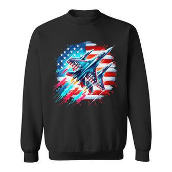 On Back Patriotic Usa Jets American Flag America 4Th Of July Sweatshirt - Thegiftio UK