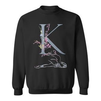 Balla バレエ ダンス イニシャル 名前 K Dance モノグラム バレエ スウェットシャツ - Kawaiitshirt