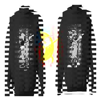 Graphic Banana Dab Retro American Flag Dabbing Banana Lover Sweatshirt - Monsterry