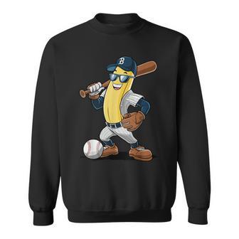 Banana Softball Sport Fruit Cute Banana Baseball Player Sweatshirt - Thegiftio UK