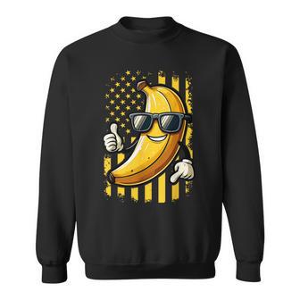 Graphic Bananas Proud Name Retro American Flag Bananas Lover Sweatshirt - Thegiftio UK